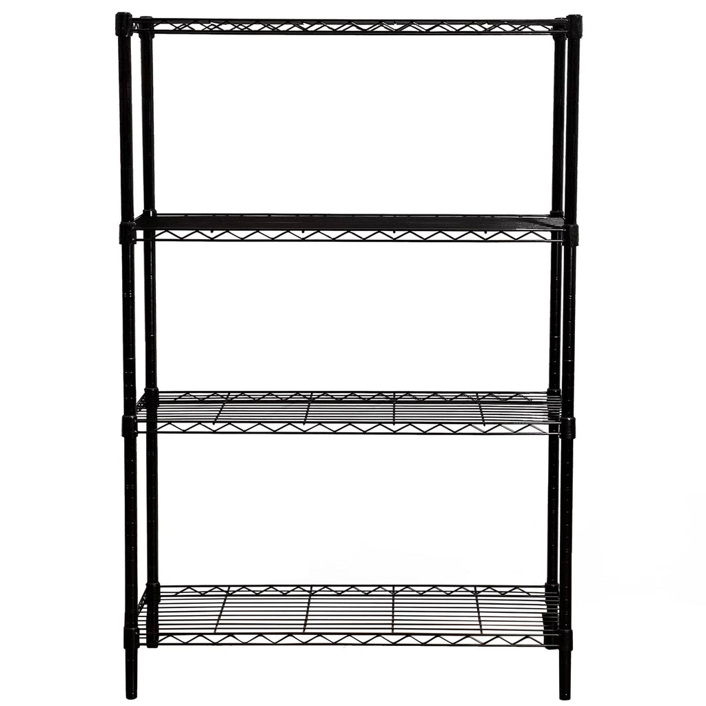 Juggernaut Storage 36" x 54" 4-Tier Freestanding Wire Home Shelving Unit, Black-*Furniture | Shelving | Bookcases & Standing Shelves-Grease Monkey Garage