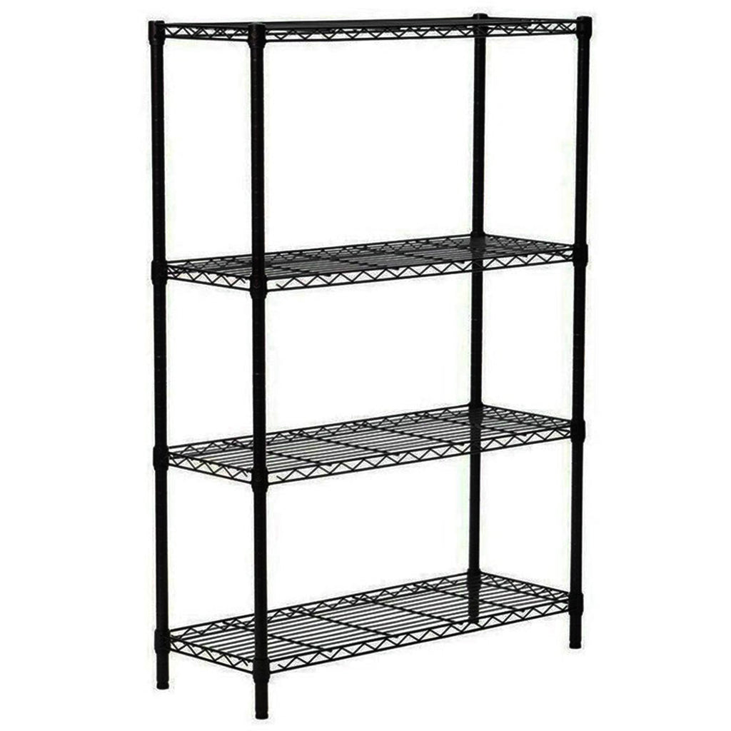 Juggernaut Storage 36" x 54" 4-Tier Freestanding Wire Home Shelving Unit, Black-*Furniture | Shelving | Bookcases & Standing Shelves-Grease Monkey Garage