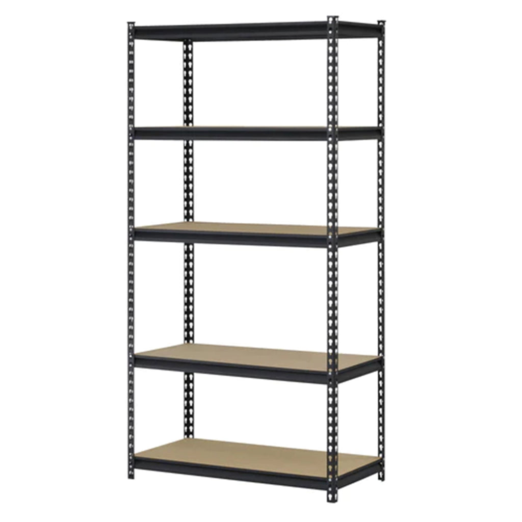 Juggernaut Storage 36" x 72" 5 Shelf Steel Utility Shelving Storage Unit, Black-*Furniture | Shelving | Bookcases & Standing Shelves-Grease Monkey Garage