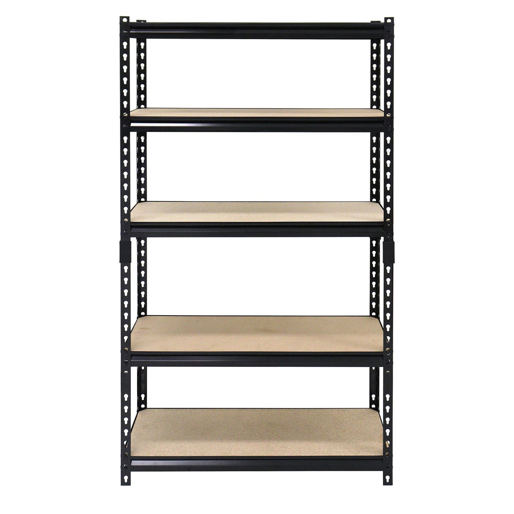 Juggernaut Storage 36" x 72" 5 Shelf Steel Utility Shelving Storage Unit, Black-*Furniture | Shelving | Bookcases & Standing Shelves-Grease Monkey Garage