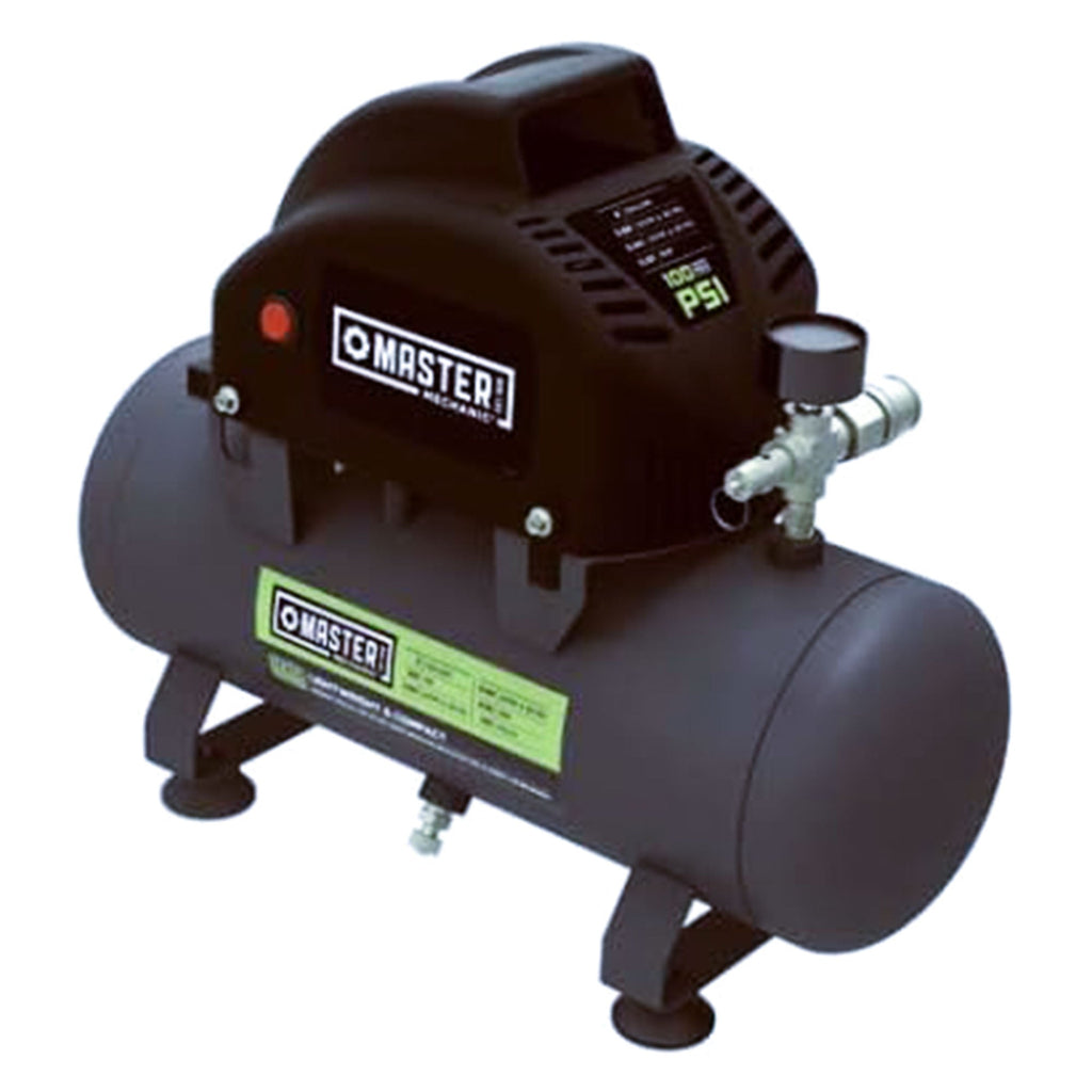 Master Mechanic Portable Air Compressor with Built In Handle, 2 Gallon, Black-*Hardware | Tools | Compressors-Grease Monkey Garage