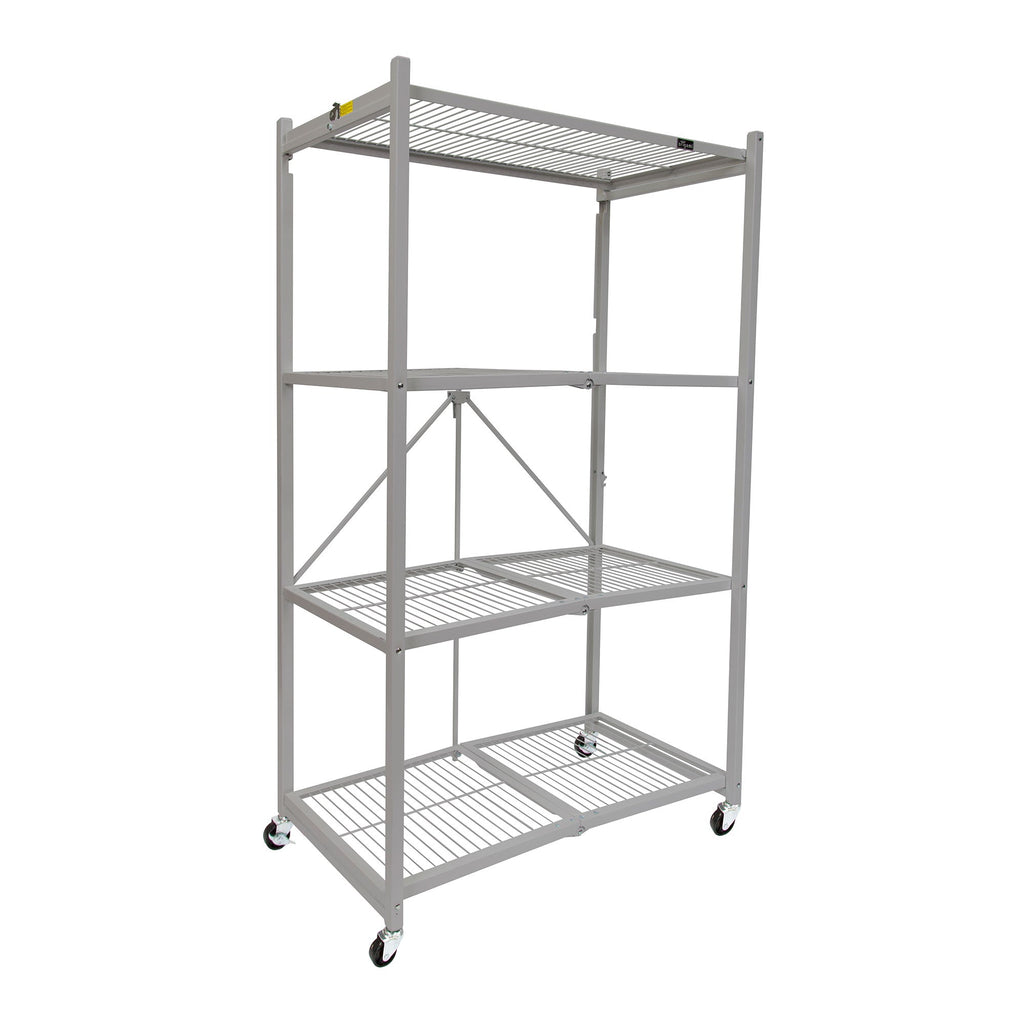 Origami 4 Tier Foldable Heavy Duty Garage Shelving with Wheels for Organization-Furniture | Shelving | Bookcases & Standing Shelves-Grease Monkey Garage