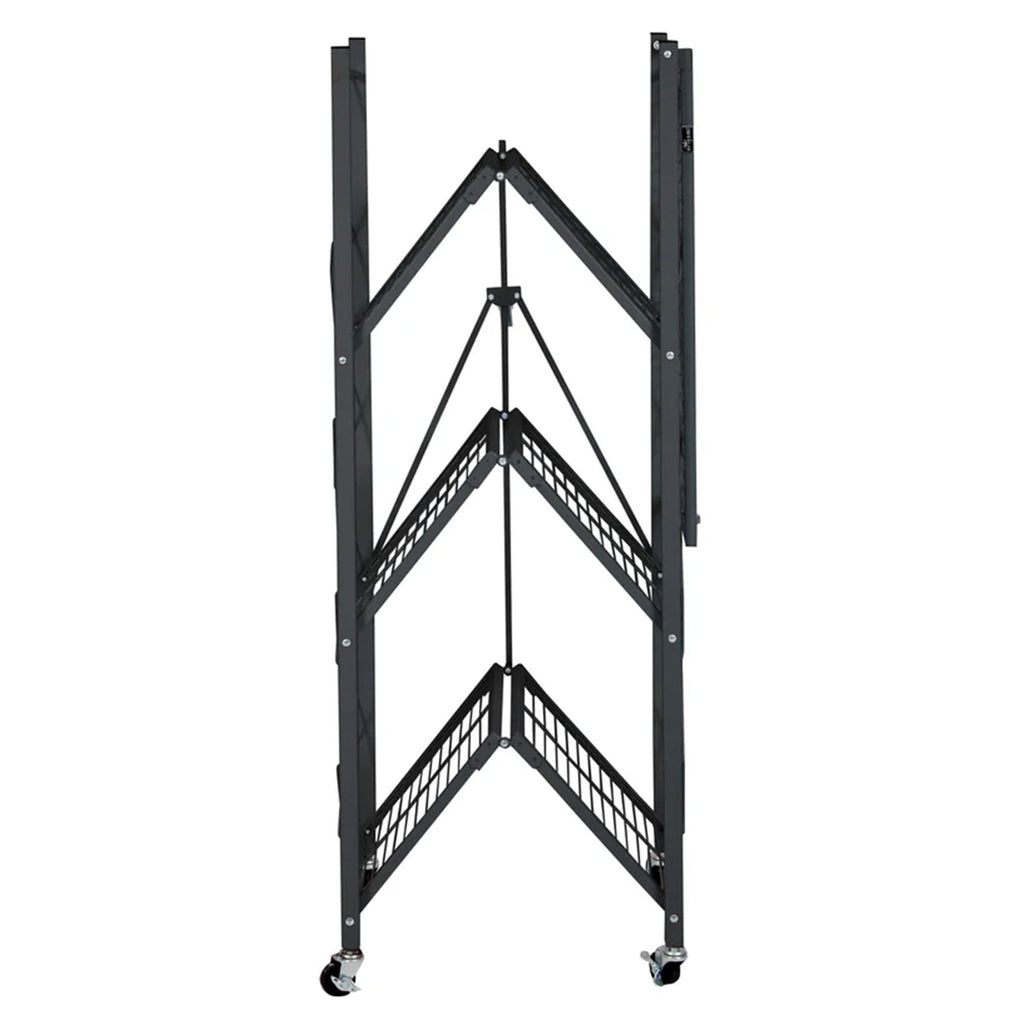 Origami 4 Tier Folding Shelf Garage Shelves Heavy Duty Shelving with Wheels-*Furniture | Shelving | Bookcases & Standing Shelves-Grease Monkey Garage