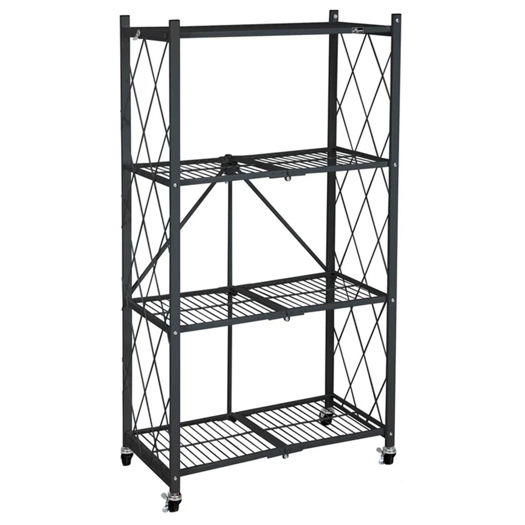 Origami 4 Tier Folding Shelf Garage Shelves Heavy Duty Shelving with Wheels-*Furniture | Shelving | Bookcases & Standing Shelves-Grease Monkey Garage