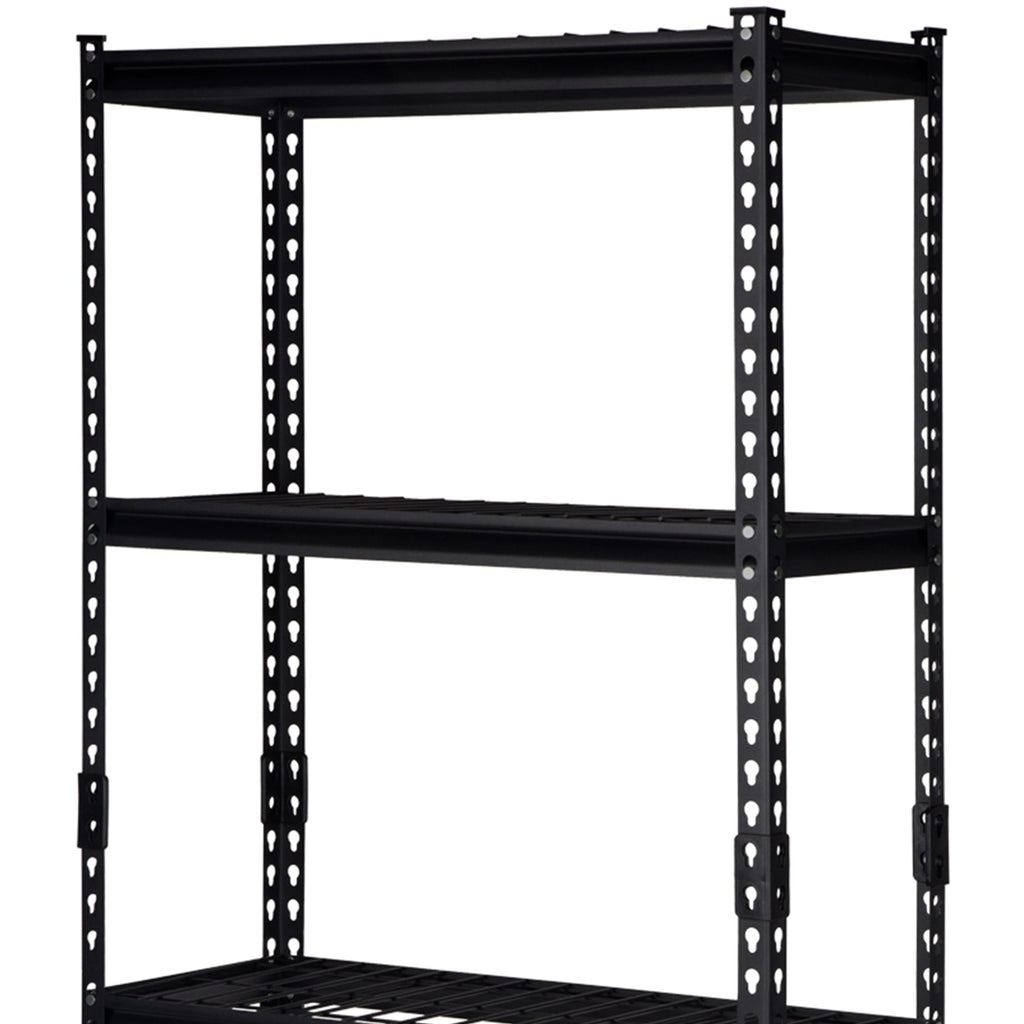 Pachira 30"W x 60"H 4 Shelf Steel Shelving for Home and Office Organizing, Black-Furniture | Shelving | Bookcases & Standing Shelves-Grease Monkey Garage