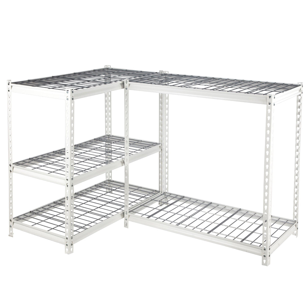 Pachira 30"W x 60"H 4 Shelf Steel Shelving for Home and Office Organizing, White-Business & Industrial | Industrial Storage | Industrial Shelving-Grease Monkey Garage