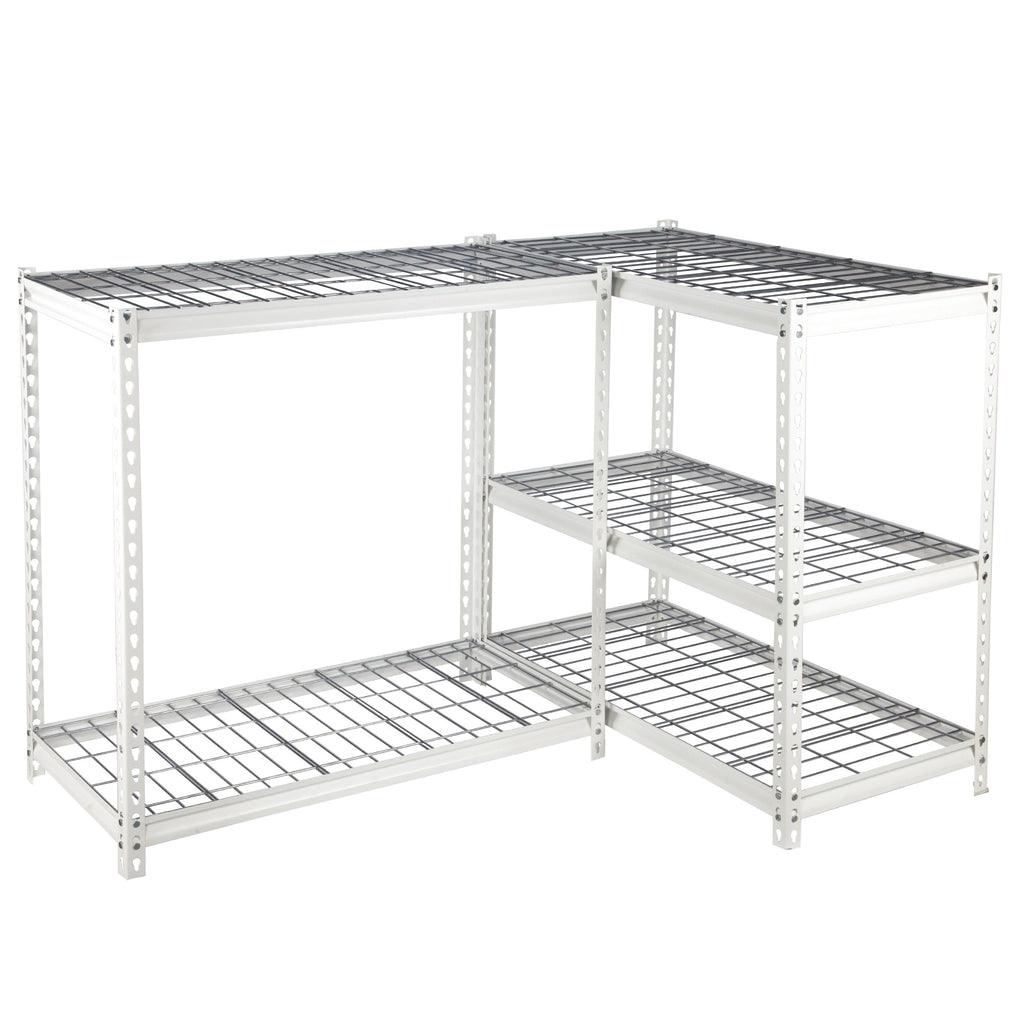 Pachira 30"W x 60"H 4 Shelf Steel Shelving for Home and Office Organizing, White-Business & Industrial | Industrial Storage | Industrial Shelving-Grease Monkey Garage