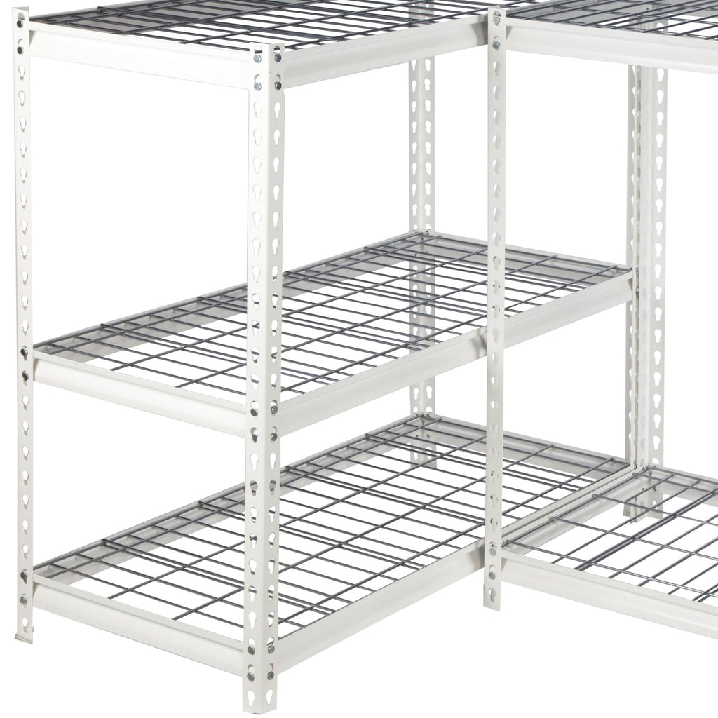 Pachira 30"W x 60"H 4 Shelf Steel Shelving for Home and Office Organizing, White-Business & Industrial | Industrial Storage | Industrial Shelving-Grease Monkey Garage