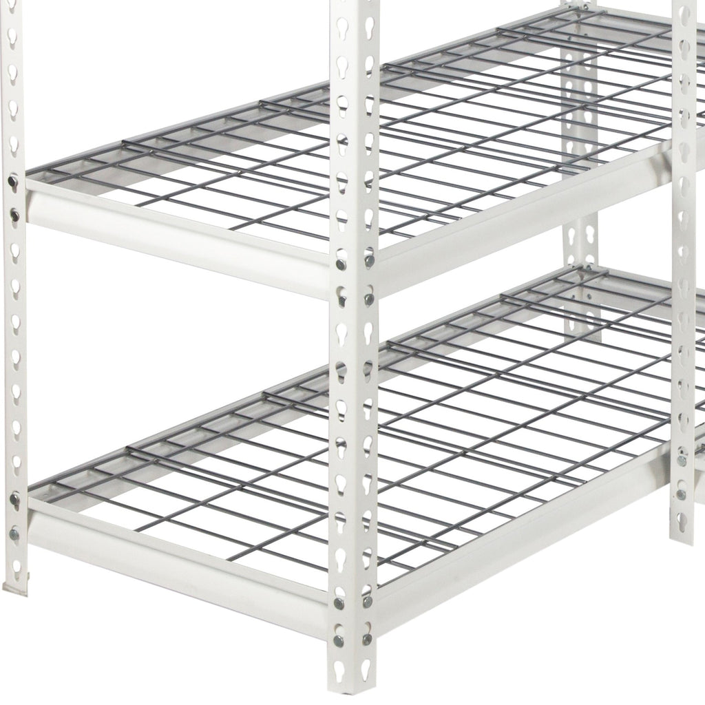 Pachira 30"W x 60"H 4 Shelf Steel Shelving for Home and Office Organizing, White-Business & Industrial | Industrial Storage | Industrial Shelving-Grease Monkey Garage