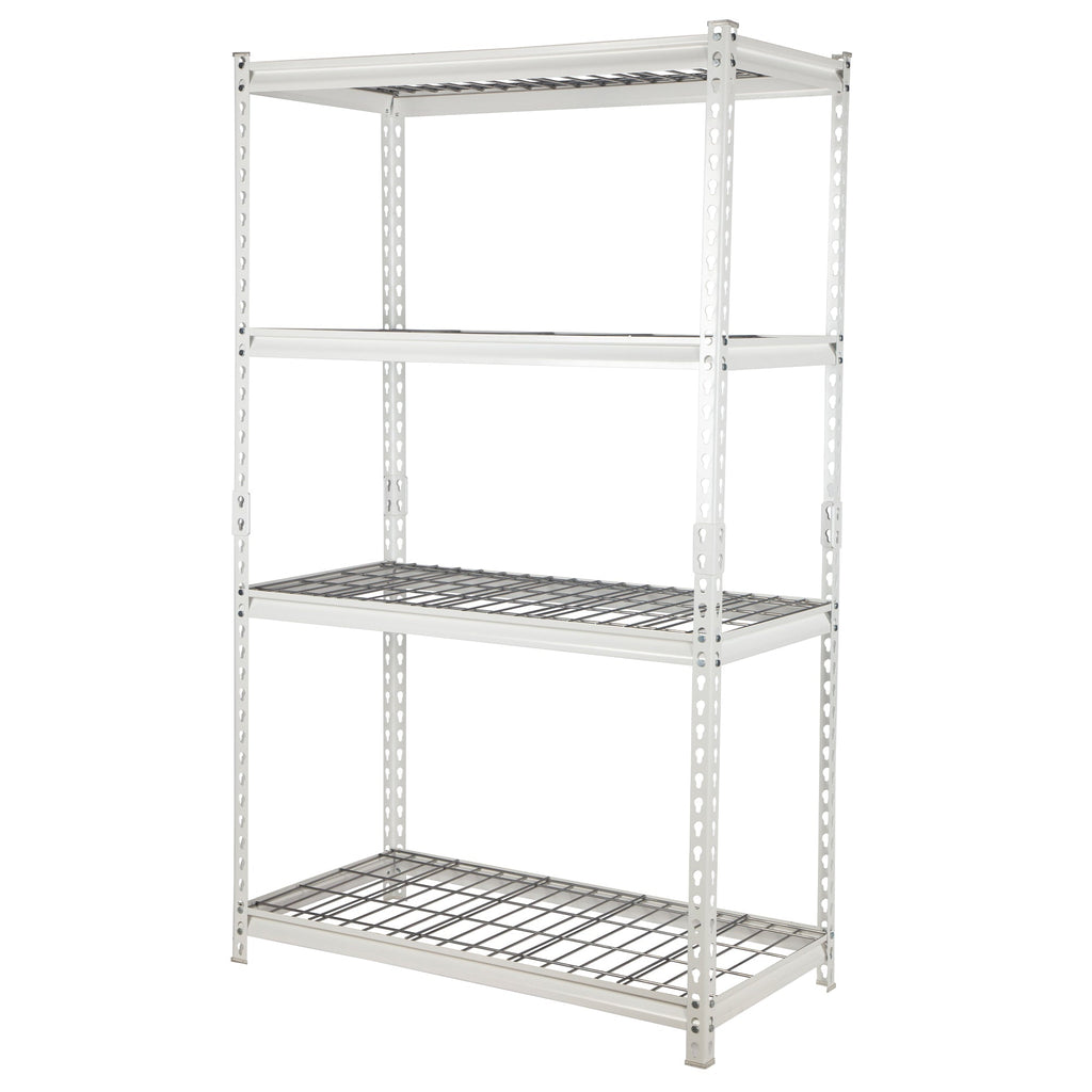 Pachira 30"W x 60"H 4 Shelf Steel Shelving for Home and Office Organizing, White-Business & Industrial | Industrial Storage | Industrial Shelving-Grease Monkey Garage