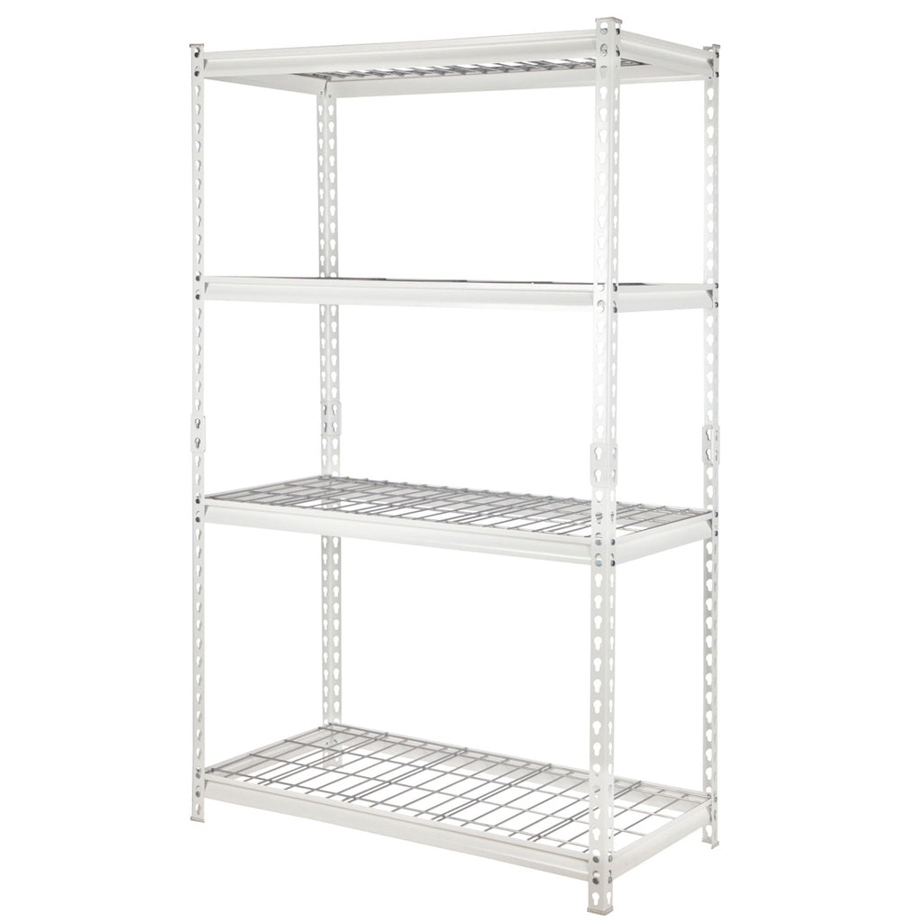 Pachira 36"W x 60"H 4 Shelf Steel Shelving for Home and Office Organizing, White-*Business&Industrial | Industrial Storage | Industrial Shelving-Grease Monkey Garage