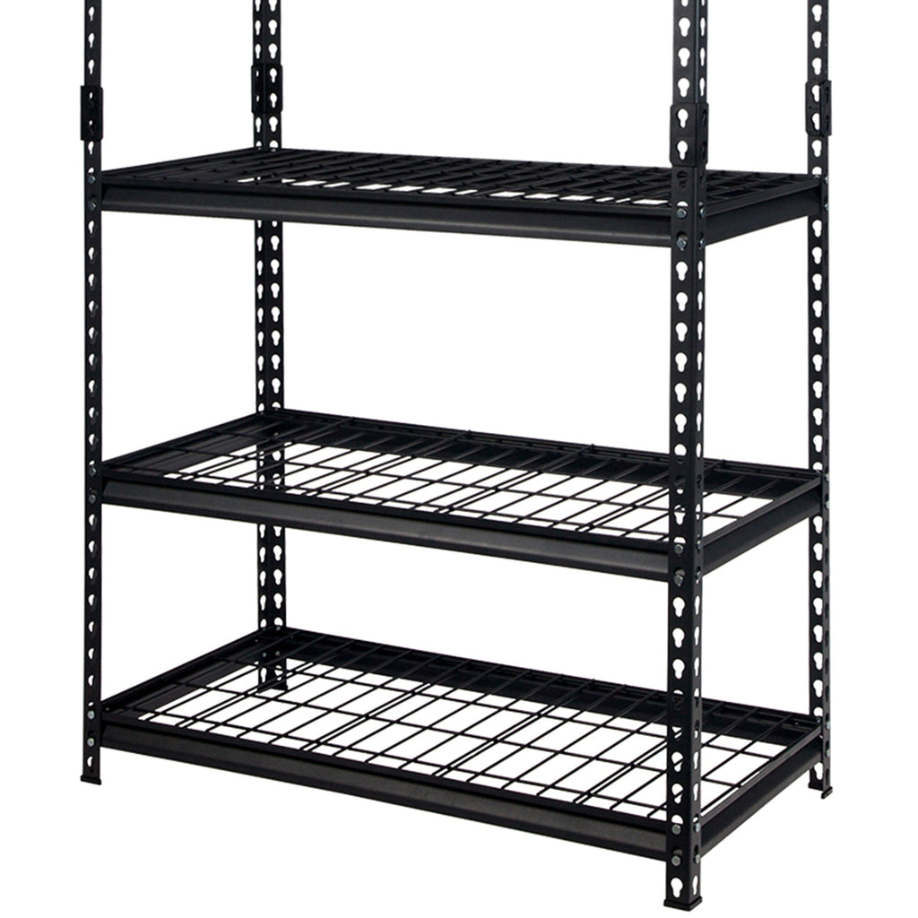 Pachira 36"W x 72"H 5 Shelf Steel Shelving for Home and Office Organizing, Black-*Furniture | Shelving | Bookcases & Standing Shelves-Grease Monkey Garage