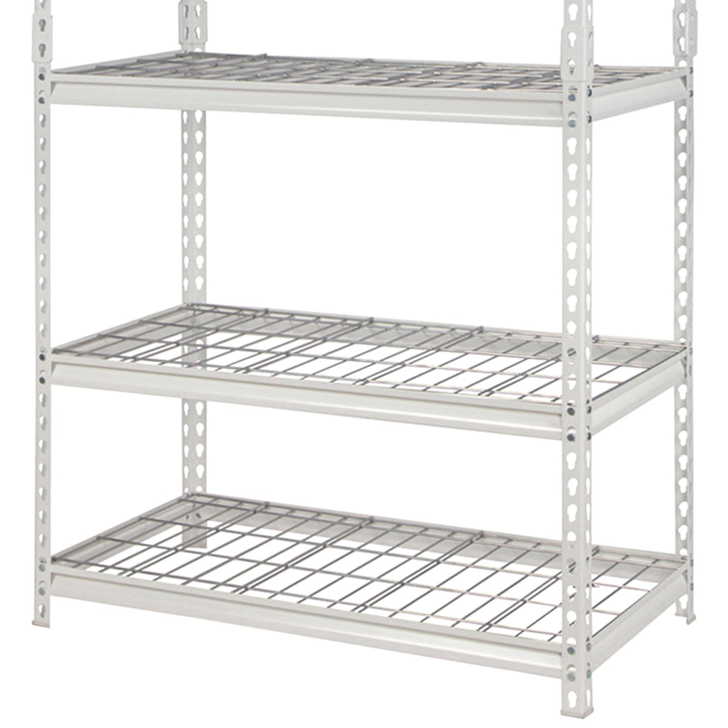 Pachira 36"W x 72"H 5 Shelf Steel Shelving for Home and Office Organizing, White-*Business&Industrial | Industrial Storage | Industrial Shelving-Grease Monkey Garage