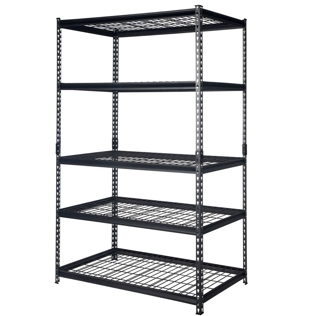 Pachira 48"W x 72"H 5 Shelf Steel Shelving for Home and Office Organizing, Black-*Business&Industrial | Industrial Storage | Industrial Shelving-Grease Monkey Garage