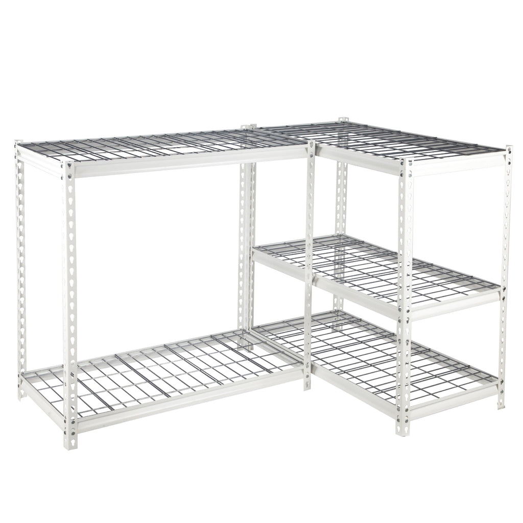 Pachira 48"W x 72"H 5 Shelf Steel Shelving for Home and Office Organizing, White-Business & Industrial | Industrial Storage | Industrial Shelving-Grease Monkey Garage