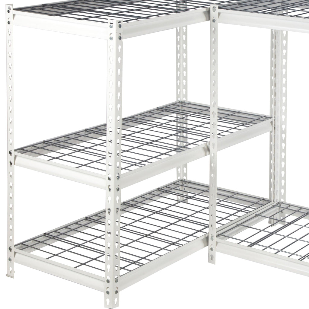 Pachira 48"W x 72"H 5 Shelf Steel Shelving for Home and Office Organizing, White-Business & Industrial | Industrial Storage | Industrial Shelving-Grease Monkey Garage