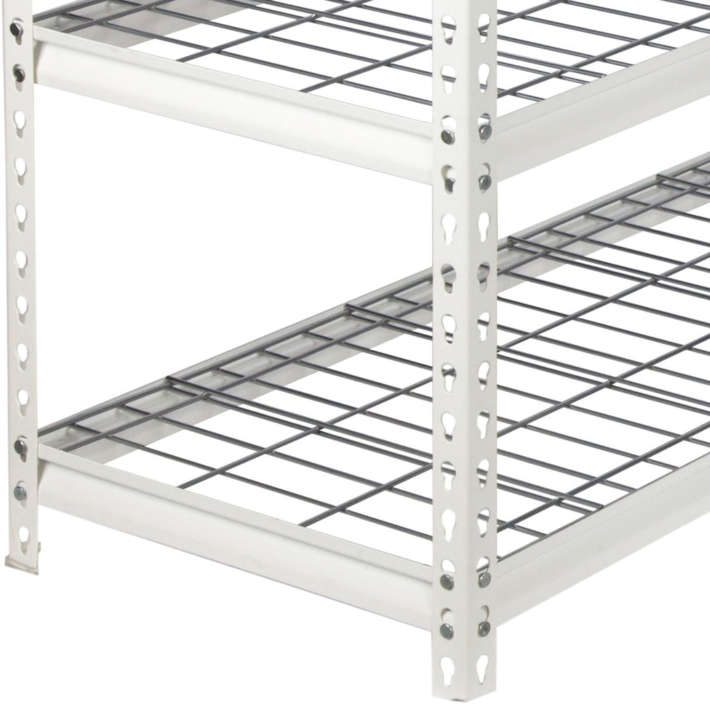 Pachira 48"W x 72"H 5 Shelf Steel Shelving for Home and Office Organizing, White-Business & Industrial | Industrial Storage | Industrial Shelving-Grease Monkey Garage