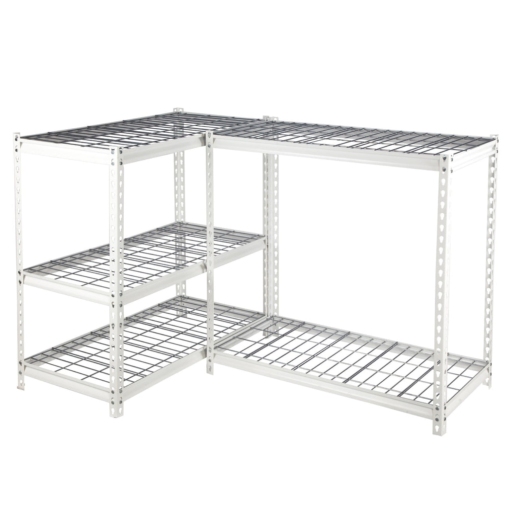 Pachira 48"W x 72"H 5 Shelf Steel Shelving for Home and Office Organizing, White-Business & Industrial | Industrial Storage | Industrial Shelving-Grease Monkey Garage