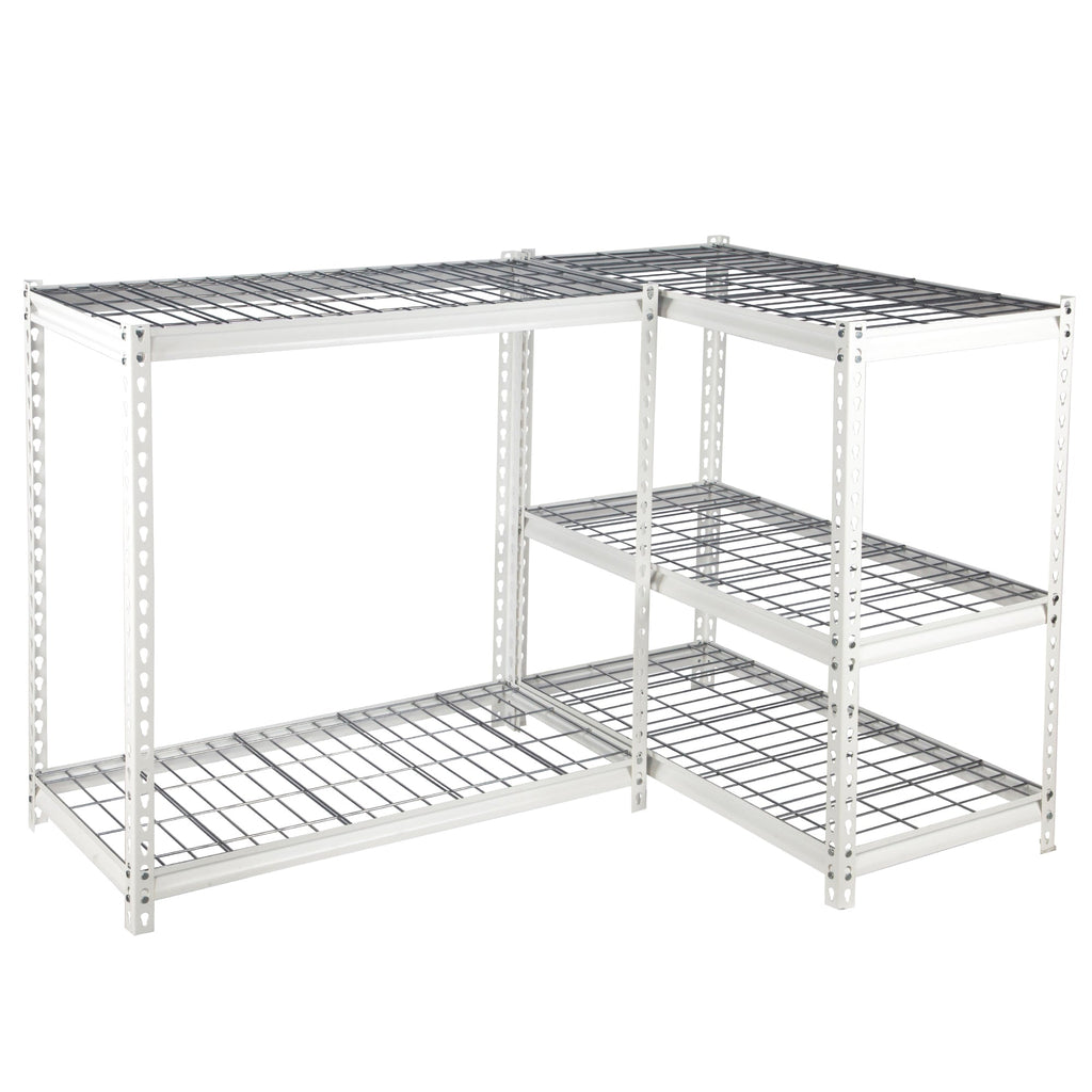 Pachira 60"W x 72"H 5 Shelf Steel Shelving for Home and Office Organizing, White-*Furniture | Shelving | Bookcases & Standing Shelves-Grease Monkey Garage