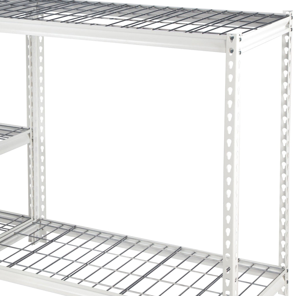 Pachira 60"W x 72"H 5 Shelf Steel Shelving for Home and Office Organizing, White-*Furniture | Shelving | Bookcases & Standing Shelves-Grease Monkey Garage