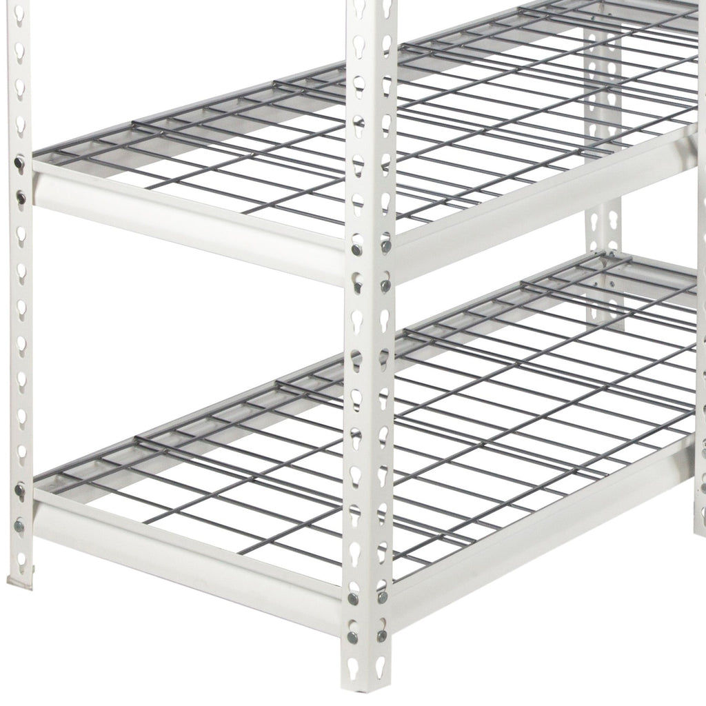 Pachira 60"W x 72"H 5 Shelf Steel Shelving for Home and Office Organizing, White-*Furniture | Shelving | Bookcases & Standing Shelves-Grease Monkey Garage