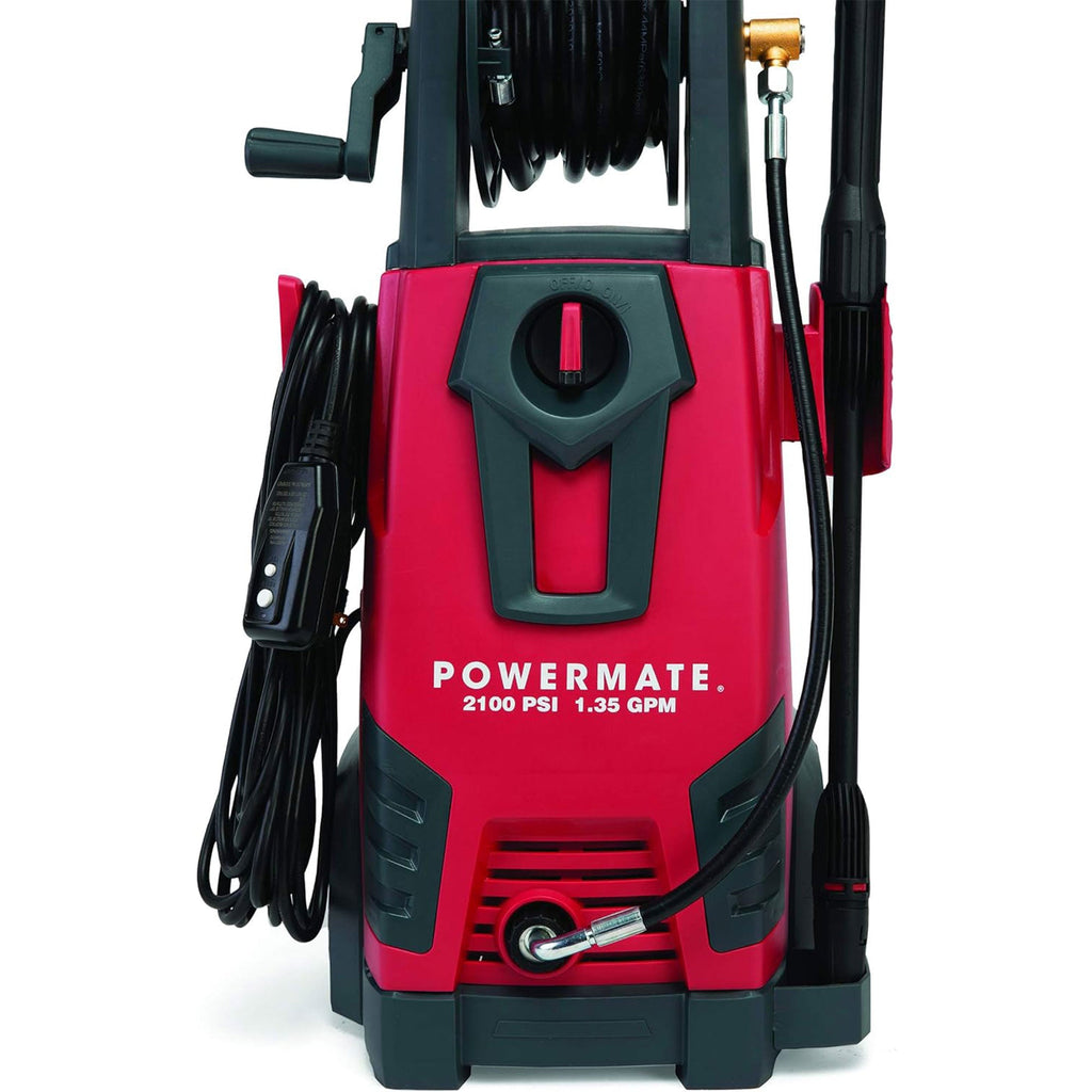 Powermate 2100 PSI Cold Water Electric Pressure Washer with Onboard Storage, Red-*Home&Garden | Lawn & Garden | Outdoor Power Equipment | Pressure Washers-Grease Monkey Garage