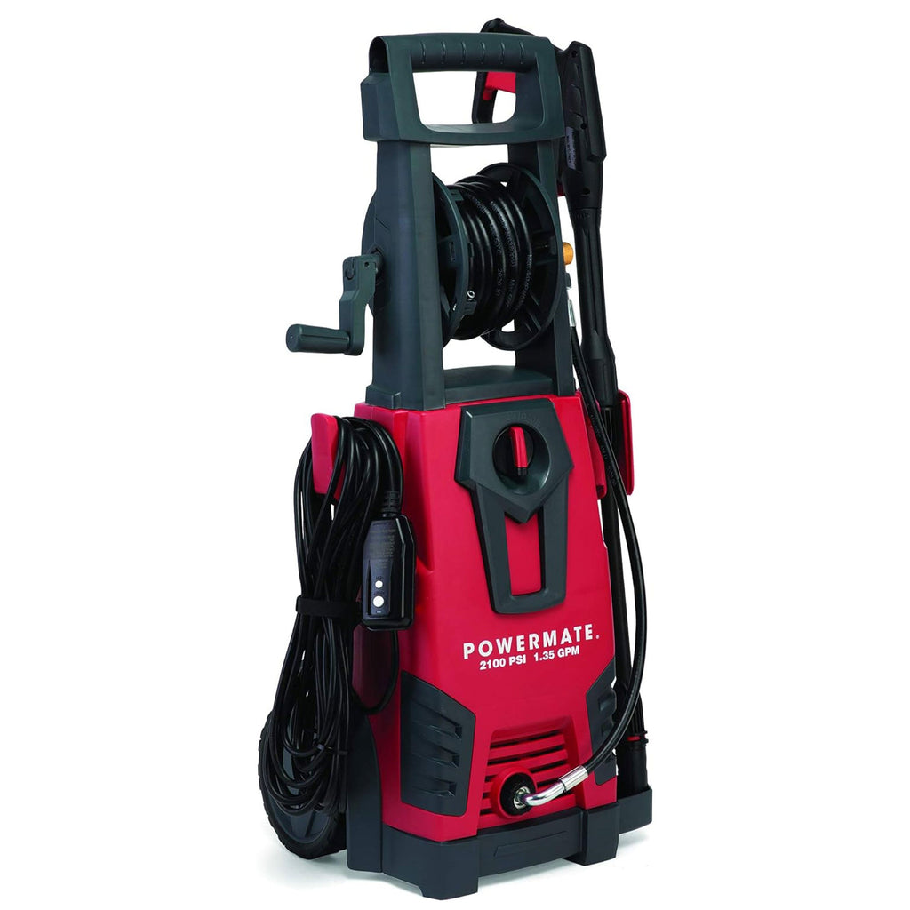 Powermate 2100 PSI Cold Water Electric Pressure Washer with Onboard Storage, Red-*Home&Garden | Lawn & Garden | Outdoor Power Equipment | Pressure Washers-Grease Monkey Garage