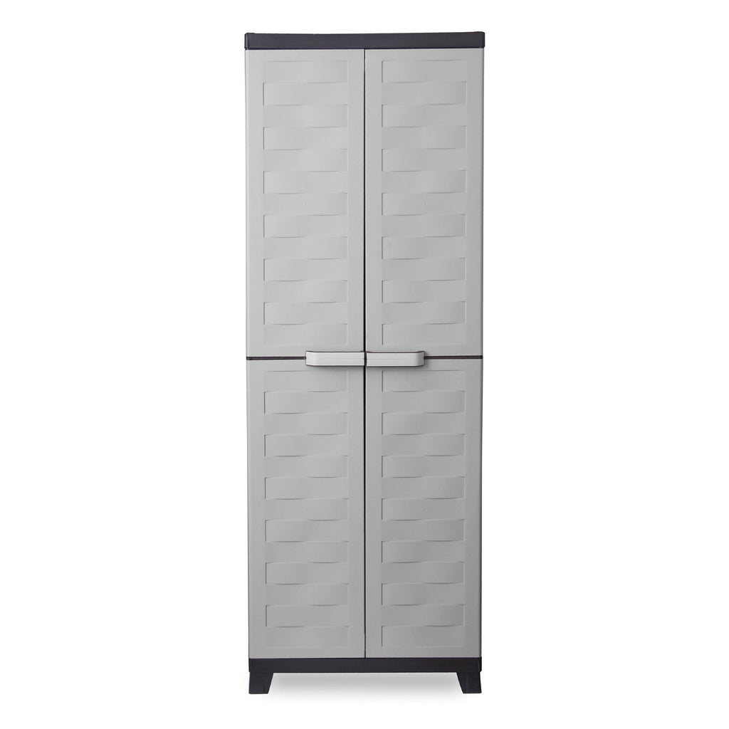 RAM Quality Products PREMIUM 4 Shelf Lockable Storage Utility Cabinet, Gray-Furniture | Cabinets & Storage | Storage Cabinets & Lockers-Grease Monkey Garage