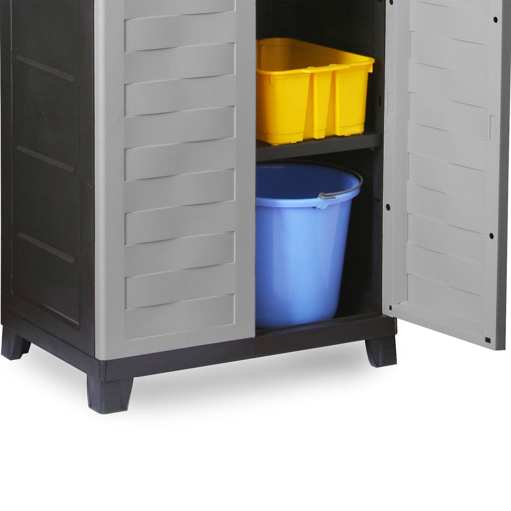 RAM Quality Products PREMIUM 4 Shelf Lockable Storage Utility Cabinet, Gray-Furniture | Cabinets & Storage | Storage Cabinets & Lockers-Grease Monkey Garage