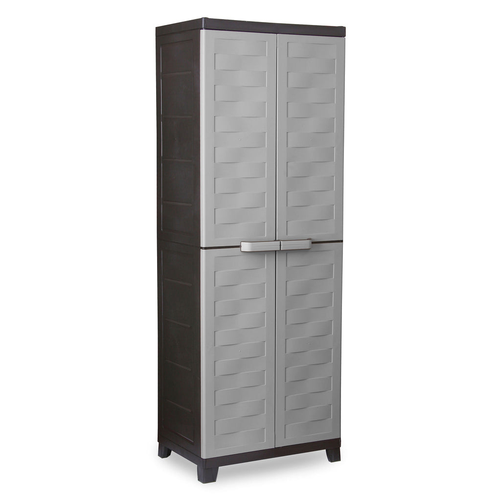 RAM Quality Products PREMIUM 4 Shelf Lockable Storage Utility Cabinet, Gray-Furniture | Cabinets & Storage | Storage Cabinets & Lockers-Grease Monkey Garage