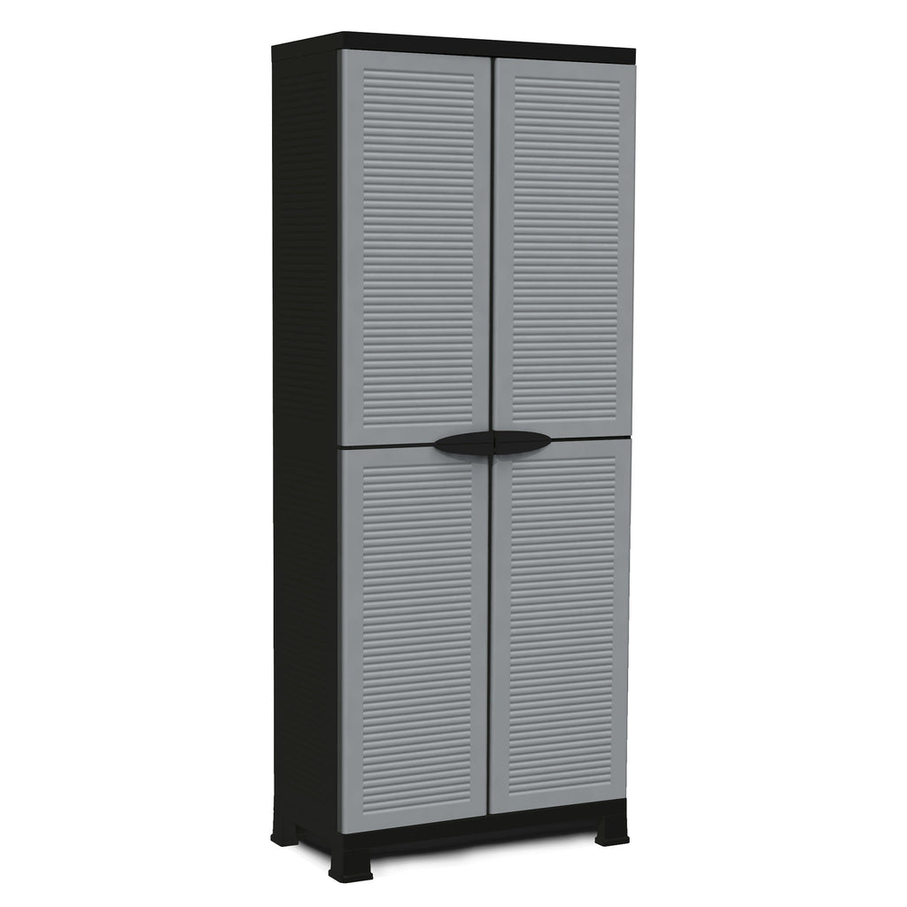 RAM Quality Products PRESTIGE UTILITY 3 Shelf Lockable Storage Cabinet, Gray-*Furniture | Cabinets & Storage | Storage Cabinets & Lockers-Grease Monkey Garage