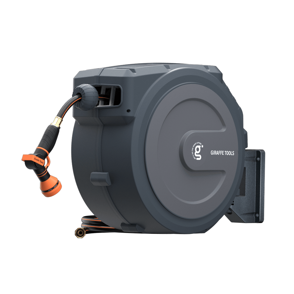 Retractable Garden Hose Reel-1/2in-130ft-Retractable Garden Hose Reel-Grease Monkey Garage