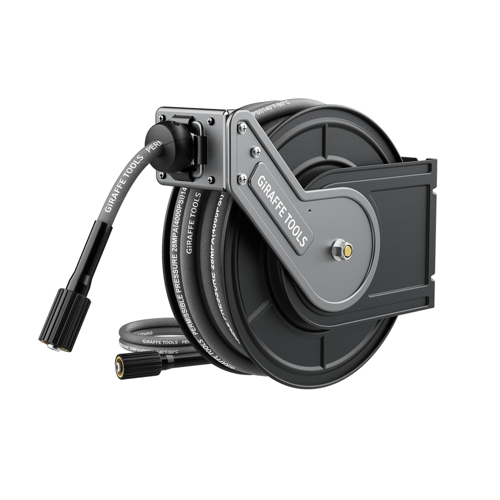 Retractable Pressure Hose Reel-1/4in-Retractable Pressure Hose Reel-Grease Monkey Garage