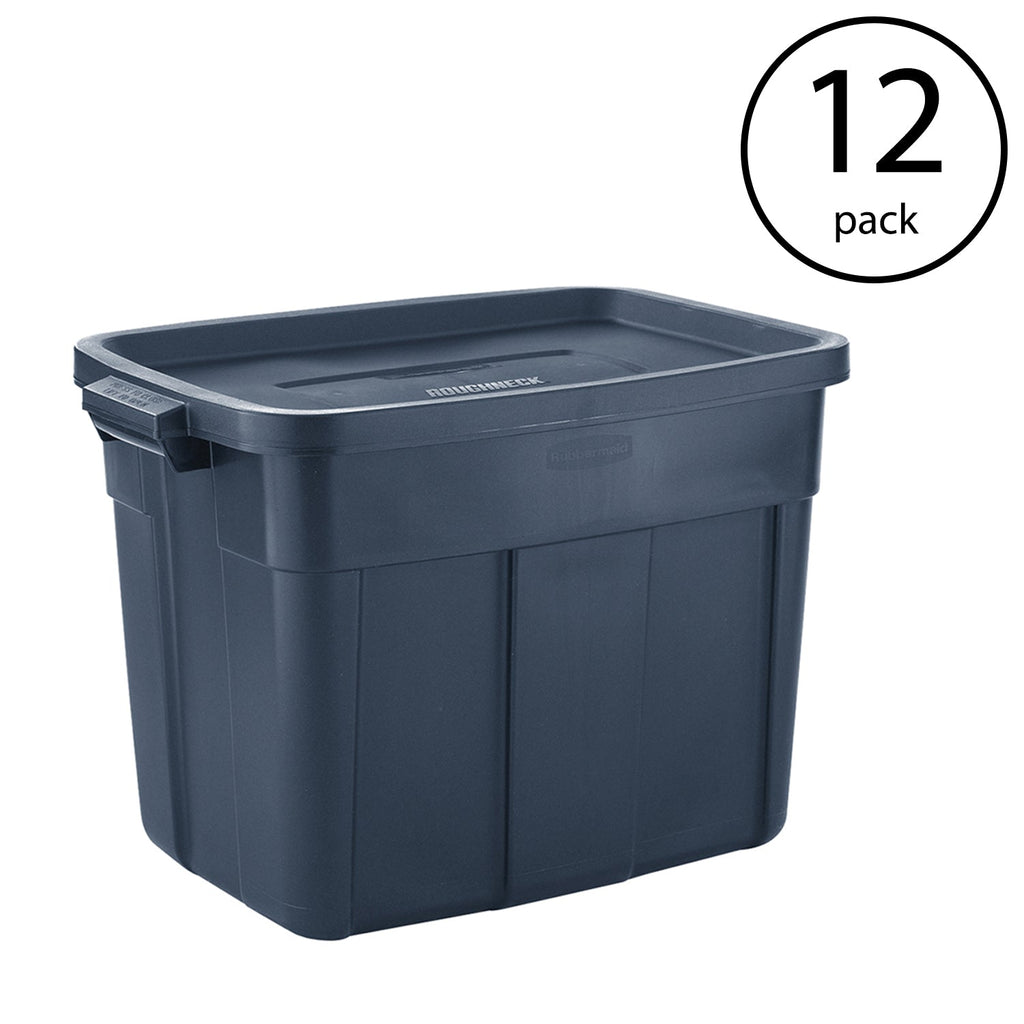 Rubbermaid 18 Gallon Stackable Storage Container, Dark Indigo Metallic (12 Pack)-*Home&Garden | Household Supplies | Storage & Organization | Household Storage Containers-Grease Monkey Garage