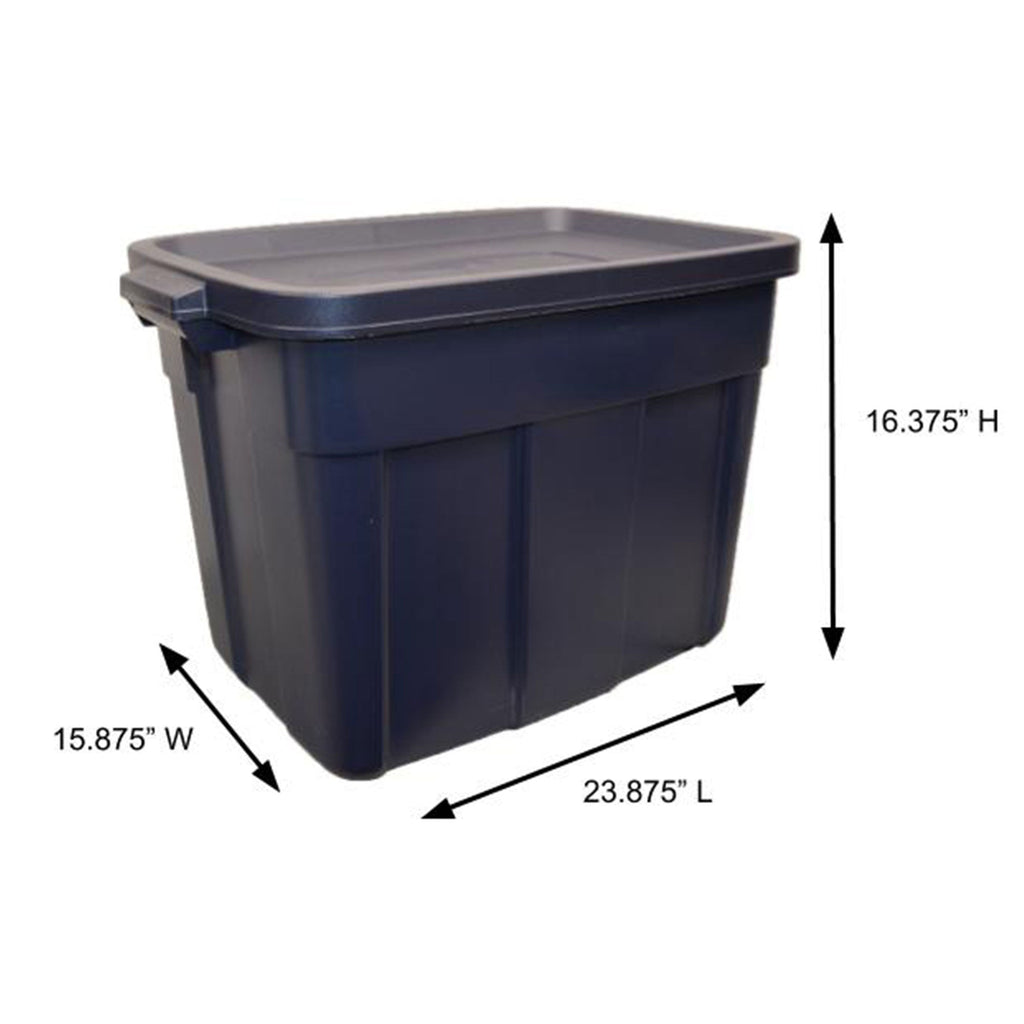 Rubbermaid 18 Gallon Stackable Storage Container, Dark Indigo Metallic (6 Pack)-*Home&Garden | Household Supplies | Storage & Organization | Household Storage Containers-Grease Monkey Garage