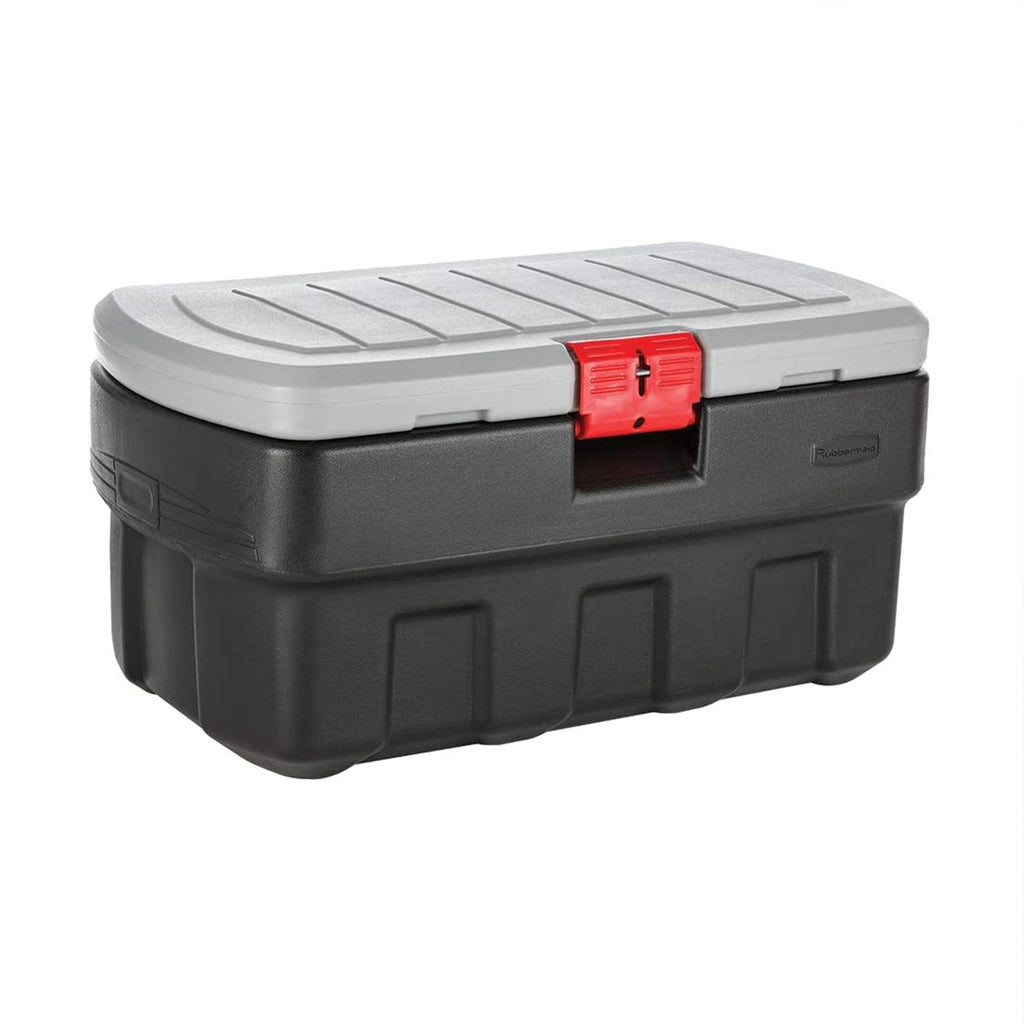 Rubbermaid 35 Gallon Black Action Packer Lockable Latch Storage Box Tote, Single-*Home&Garden | Household Supplies | Storage & Organization | Household Storage Containers-Grease Monkey Garage