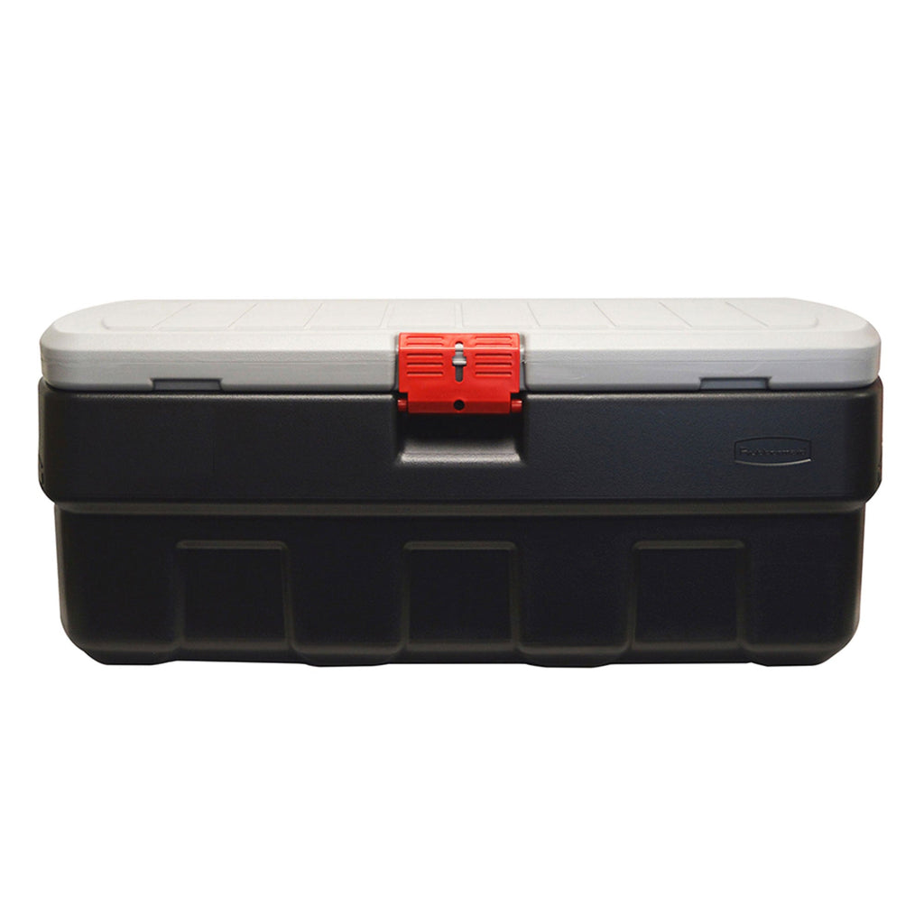 Rubbermaid 48 Gallon Black Action Packer Lockable Latch Storage Box Tote, Single-*Home&Garden | Household Supplies | Storage & Organization | Household Storage Containers-Grease Monkey Garage