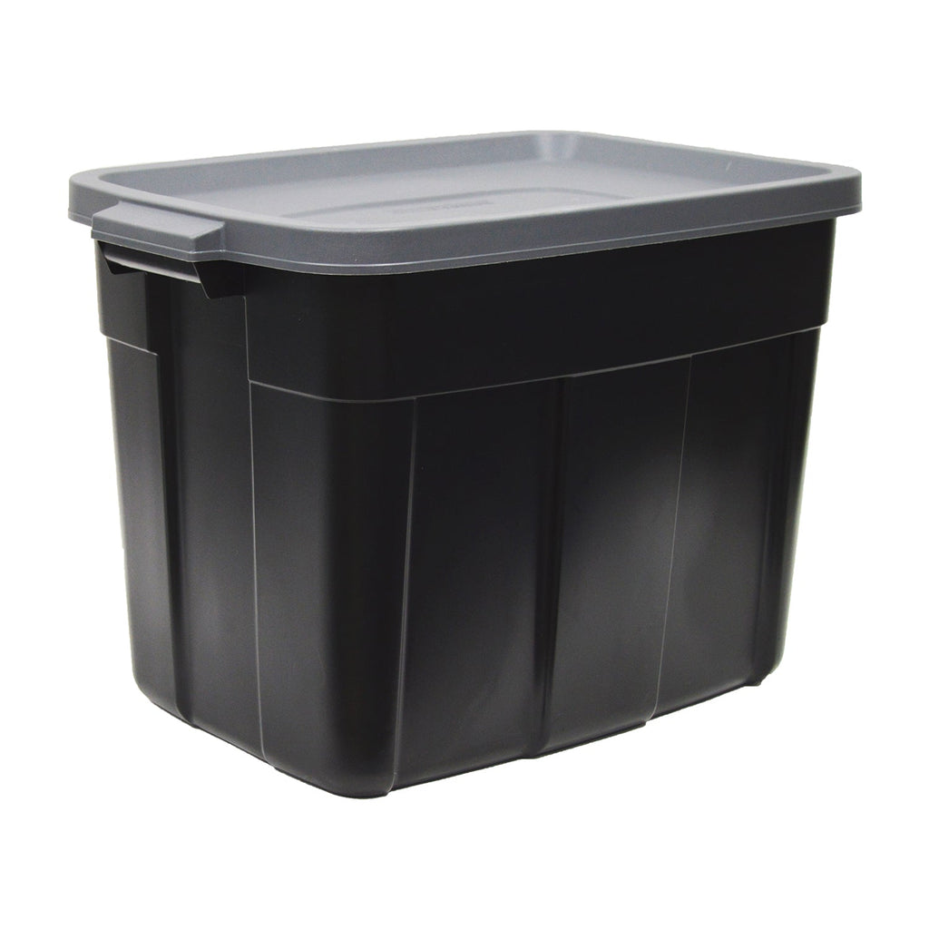 Rubbermaid Roughneck 18 Gal Storage Container Organizer, Black & Gray (6 Pack)-*Home&Garden | Household Supplies | Storage & Organization | Household Storage Containers-Grease Monkey Garage