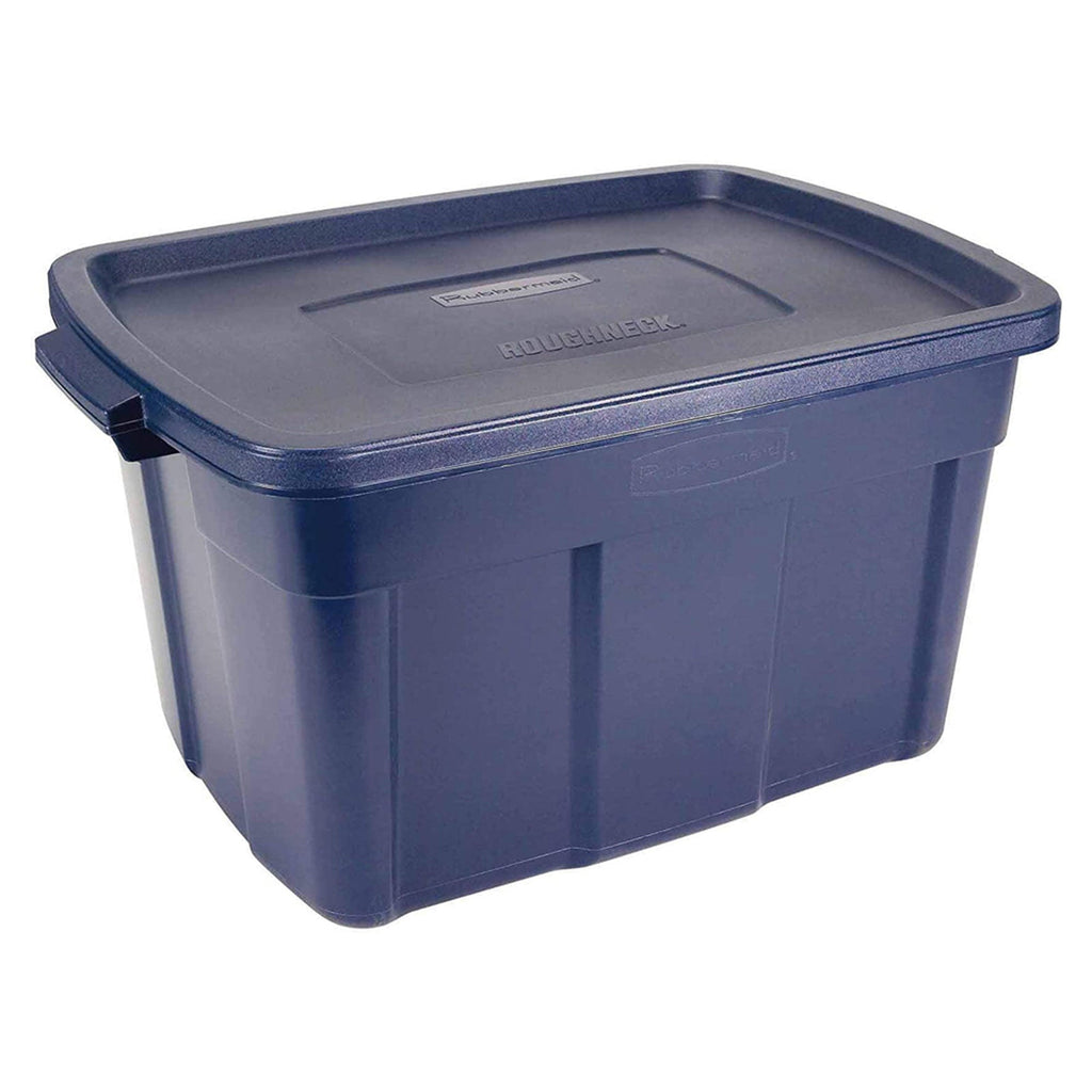 Rubbermaid Roughneck 25 Gallon Stackable Storage Container, Dark Indigo, 4 Pack-*Home&Garden | Household Supplies | Storage & Organization | Household Storage Containers-Grease Monkey Garage