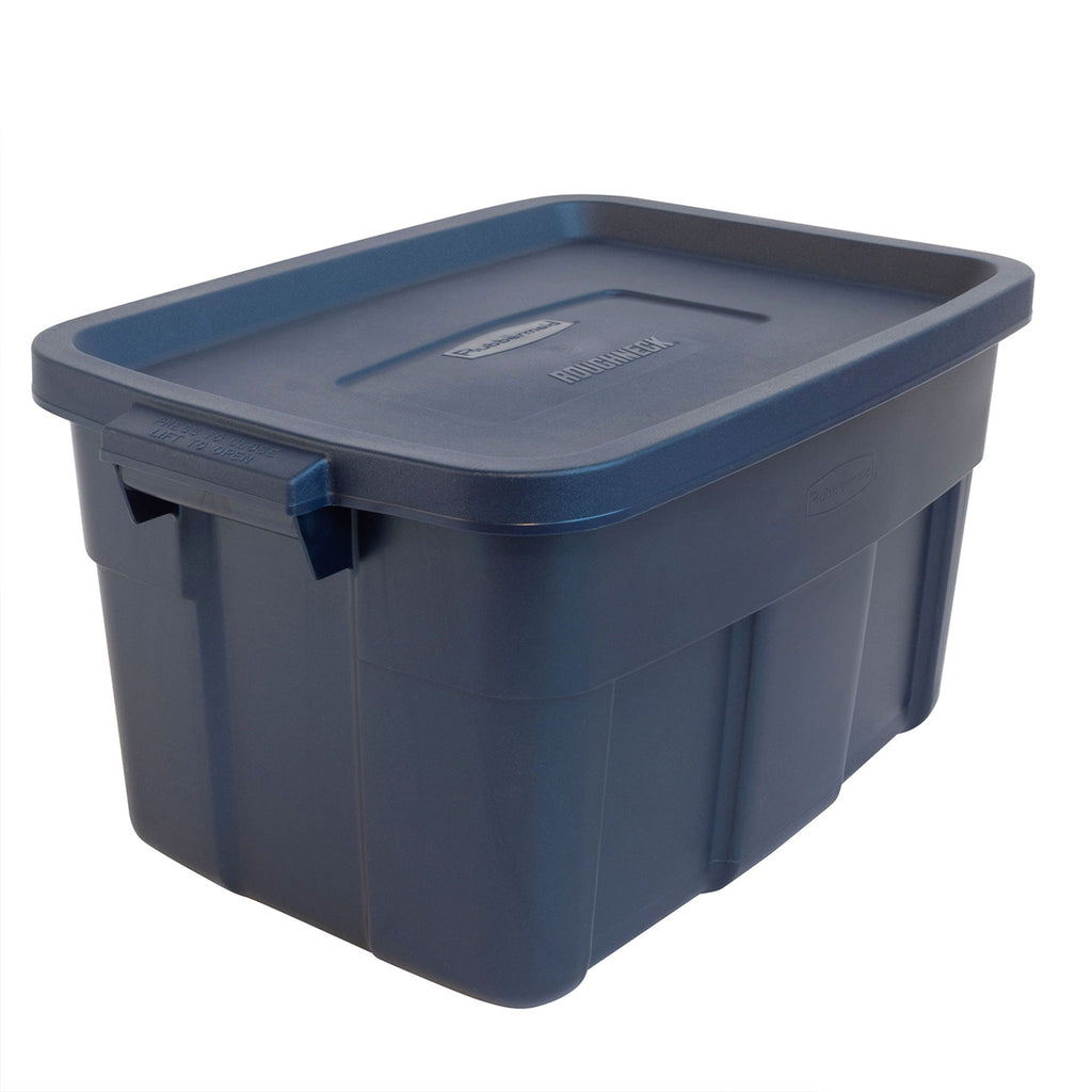 Rubbermaid Roughneck 31 Gallon Storage Box Tote, Dark Indigo Metallic (3 Pack)-*Home&Garden | Household Supplies | Storage & Organization | Household Storage Containers-Grease Monkey Garage