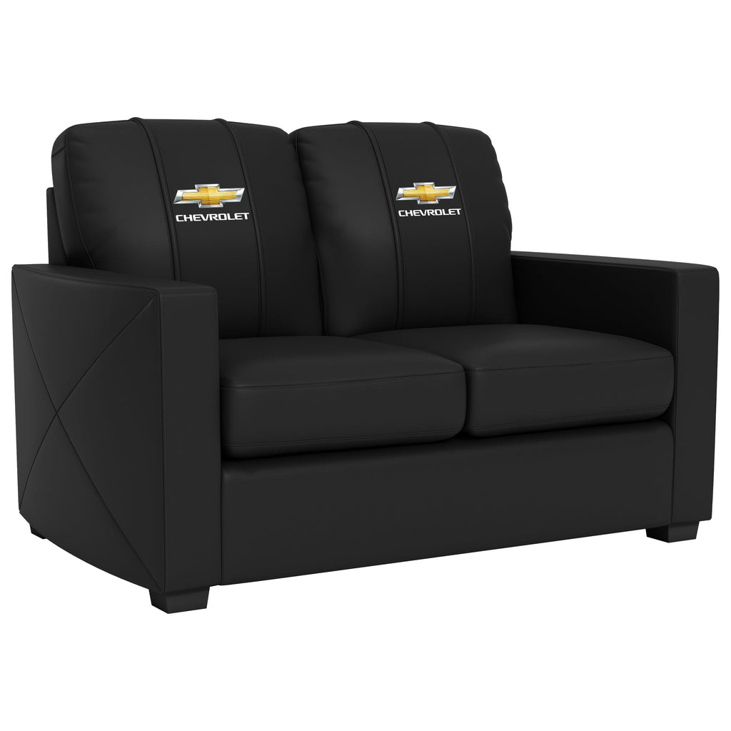 Silver Loveseat with Chevrolet Primary Logo-General Motors-Grease Monkey Garage