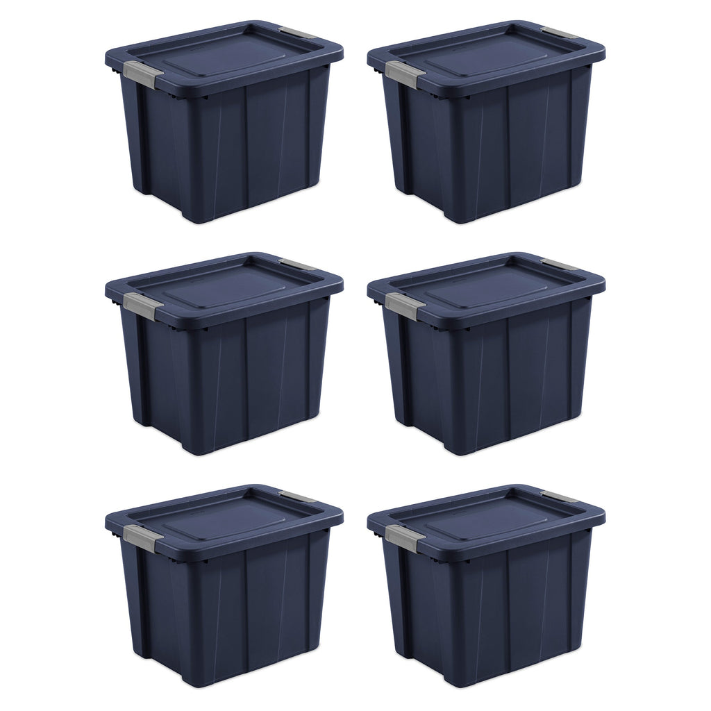 Sterilite 18 Gal Latching Tuff1 Stackable Storage Tote with Latching Lid, 6 Pack-Home & Garden | Household Supplies | Storage & Organization | Household Storage Containers-Grease Monkey Garage