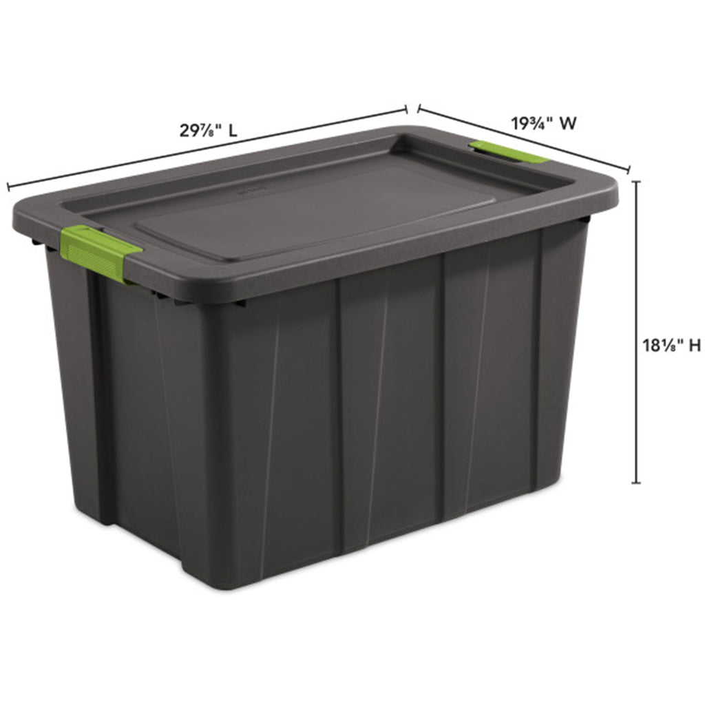 Sterilite 30 Gal Latching Tuff1 Stackable Storage Tote Bin w/ Latch Lid, 4 Pack-Home & Garden | Household Supplies | Storage & Organization | Household Storage Containers-Grease Monkey Garage