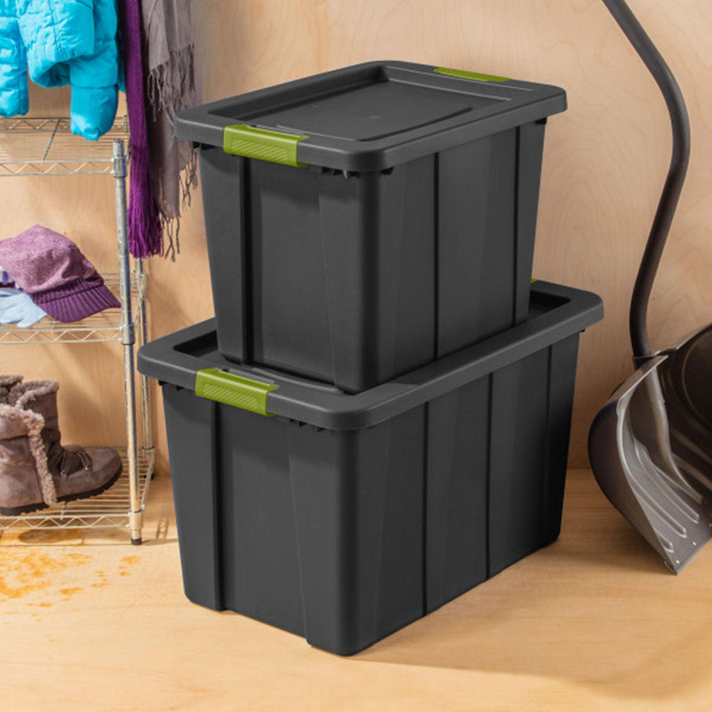 Sterilite 30 Gal Latching Tuff1 Stackable Storage Tote Bin w/ Latch Lid, 4 Pack-Home & Garden | Household Supplies | Storage & Organization | Household Storage Containers-Grease Monkey Garage