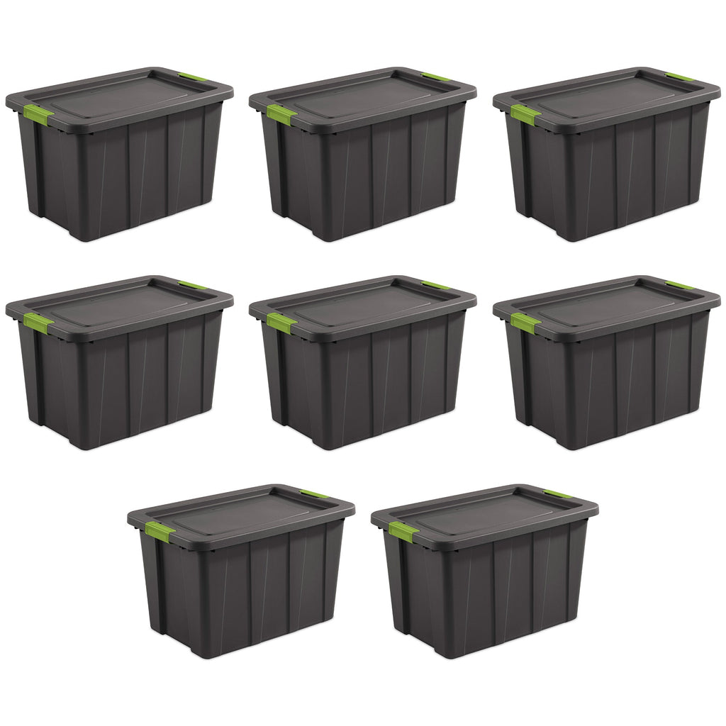 Sterilite 30 Gal Latching Tuff1 Stackable Storage Tote Bin w/ Latch Lid, 8 Pack-*Home&Garden | Household Supplies | Storage & Organization | Household Storage Containers-Grease Monkey Garage