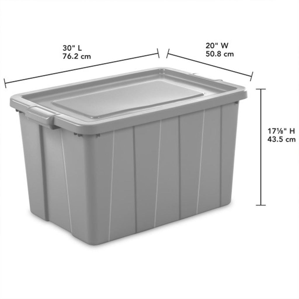 Sterilite 30 Gallon Tuff1 Storage Tote, Stackable Plastic Bin with Lid, 4 Pack-Home & Garden | Household Supplies | Storage & Organization | Household Storage Containers-Grease Monkey Garage