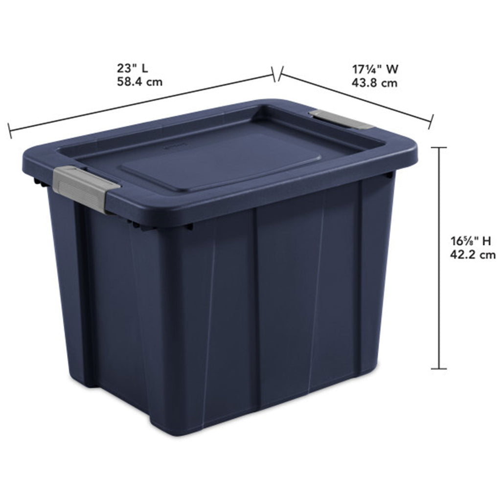 Sterilite Tuff1 18 Gal Plastic Storage Tote Bin w/ Latching Lid, Blue (18 Pack)-Home & Garden | Household Supplies | Storage & Organization | Household Storage Containers-Grease Monkey Garage