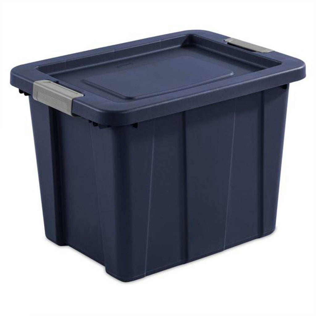 Sterilite Tuff1 18 Gal Plastic Storage Tote Bin w/ Latching Lid, Blue (18 Pack)-Home & Garden | Household Supplies | Storage & Organization | Household Storage Containers-Grease Monkey Garage