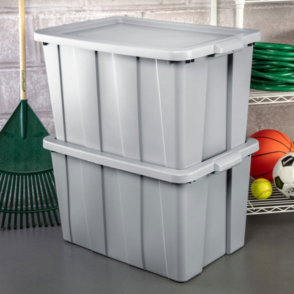 Sterilite Tuff1 30 Gallon Plastic Storage Tote Container Bin with Lid (12 Pack)-*Home&Garden | Household Supplies | Storage & Organization | Household Storage Containers-Grease Monkey Garage