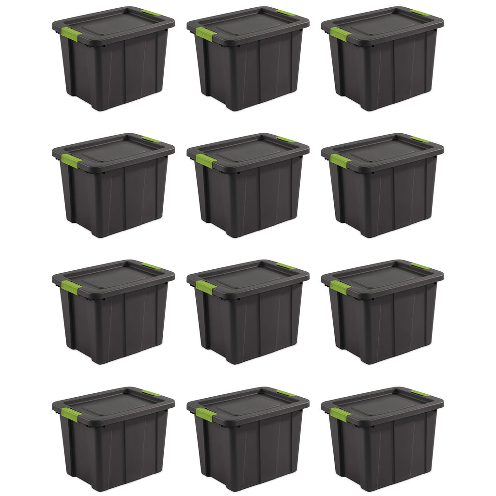 Sterilite Tuff1 Latching 18 Gallon Plastic Storage Container & Lid (12 Pack)-Home & Garden | Household Supplies | Storage & Organization | Household Storage Containers-Grease Monkey Garage